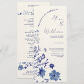 Indigo Blue Wedding Programmkarte (Vorne/Hinten)
