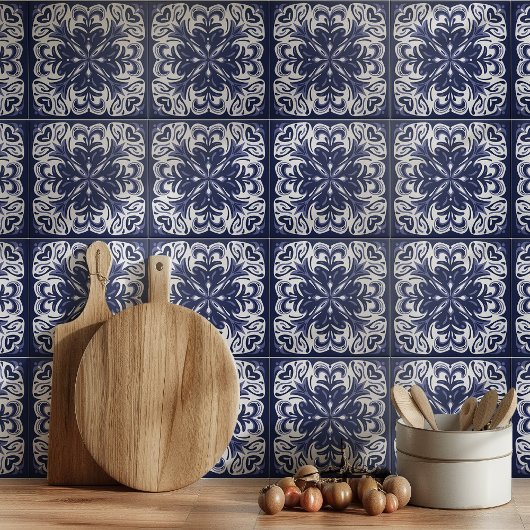 Indigo Blue White Azulejo Mittelmeer Fliese
