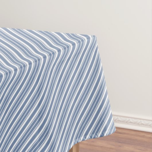 Indigo Blue, White Ticking Stripes Tableclout Tischdecke (Beispiel)