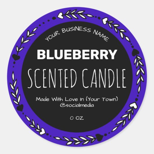 Indigo Blueberry Scented Product Labels Runder Aufkleber (Vorderseite)
