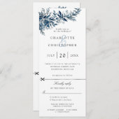 indigo Blume Einladung zur Hochzeit w uAwg beigefü (Vorne/Hinten)