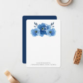 Indigo-Blume | Personalisierte Stationierungskarte Mitteilungskarte (Vorderseite/Rückseite Beispiel)