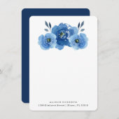 Indigo-Blume | Personalisierte Stationierungskarte Mitteilungskarte (Vorne/Hinten)