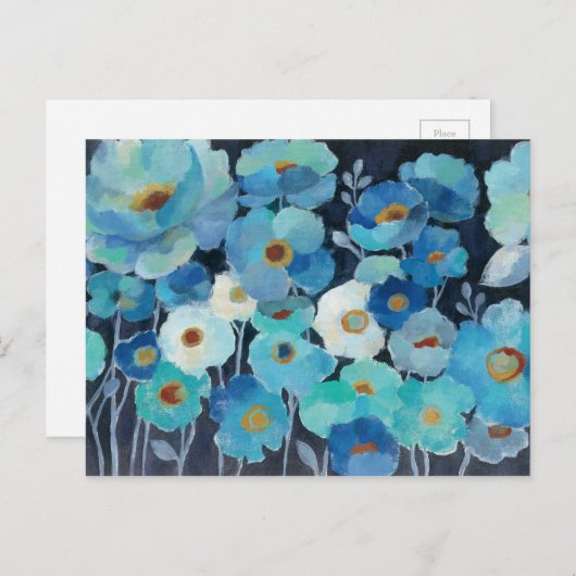 Indigo-Blume Postkarte (Vorne/Hinten)