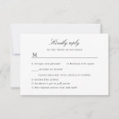 Indigo Blume Reaktion auf Hochzeiten und Auswahl d RSVP Karte (Vorderseite)