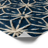 Indigo-Blumen-Geometrie-Poster Poster (Ecke)