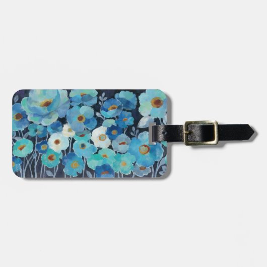 Indigo-Blumen Gepäckanhänger (Vorderseite horizontal)
