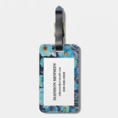 Indigo-Blumen Gepäckanhänger (Rückseite vertikal)