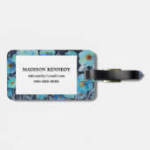 Indigo-Blumen Gepäckanhänger (Rückseite horizontal)