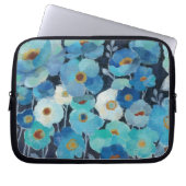 Indigo-Blumen Laptopschutzhülle (Vorderseite)