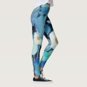 Indigo-Blumen Leggings (Rechts)
