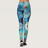 Indigo-Blumen Leggings (Rückseite)