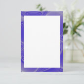 Indigo-Blumenblätter fassten leere Einladung (Stehend Vorderseite)