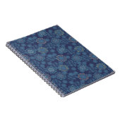 Indigo-Blumenmuster-Notizbuch Notizblock (Rechte Seite)