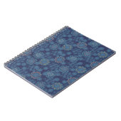 Indigo-Blumenmuster-Notizbuch Notizblock (Linke Seite)