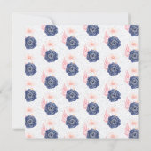 Indigo Blush Florals Brautparty individualisieren Einladung (Rückseite)