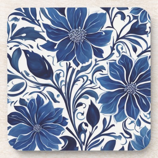 Indigo-Blüten-Garten-Setzer Getränkeuntersetzer (Vorderseite)