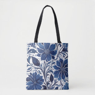 Indigo-Blüten-Garten-Tragetasche Tasche