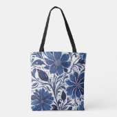 Indigo-Blüten-Garten-Tragetasche Tasche (Rückseite)