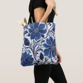 Indigo-Blüten-Garten-Tragetasche Tasche (Von Nahem)