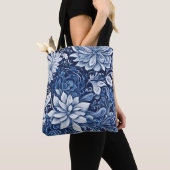 Indigo-Blüten-Tapeten-Tasche Tasche (Von Nahem)