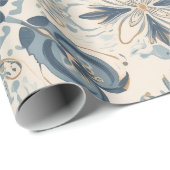 Indigo Boho Floral Mandalas  Geschenkpapier (Rolleneckpunkt)