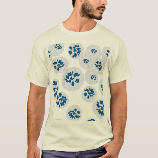 Indigo Botanical Bubbles Pattern T-Shirt