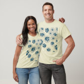 Indigo Botanical Bubbles Pattern T-Shirt (Unisex)