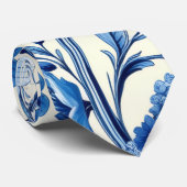Indigo-Botanischer-Garten-Schlips Krawatte (Gerollt)