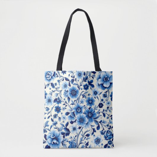 Indigo-Botanischer-Garten-Tragetasche Tasche (Vorderseite)