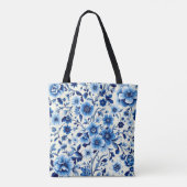 Indigo-Botanischer-Garten-Tragetasche Tasche (Rückseite)