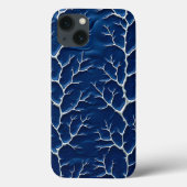 Indigo Branch Texture iPhone Case Design (Rückseite)