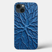 Indigo Branch Texture iPhone Case Protective Art (Rückseite)