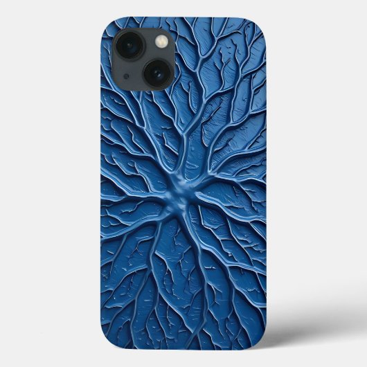 Indigo Branch Texture iPhone Case Protective Art (Rückseite)