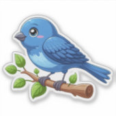 Indigo Bunting bird Custom Cut Vinyl Sticker (Vorderseite)