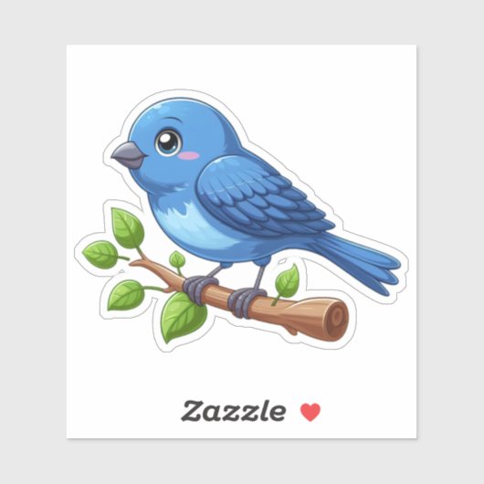 Indigo Bunting bird Custom Cut Vinyl Sticker (Blatt)