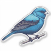 Indigo Bunting bird Custom Cut Vinyl Sticker (Vorderseite)