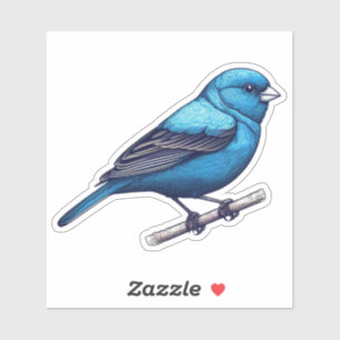 Indigo Bunting bird Custom Cut Vinyl Sticker