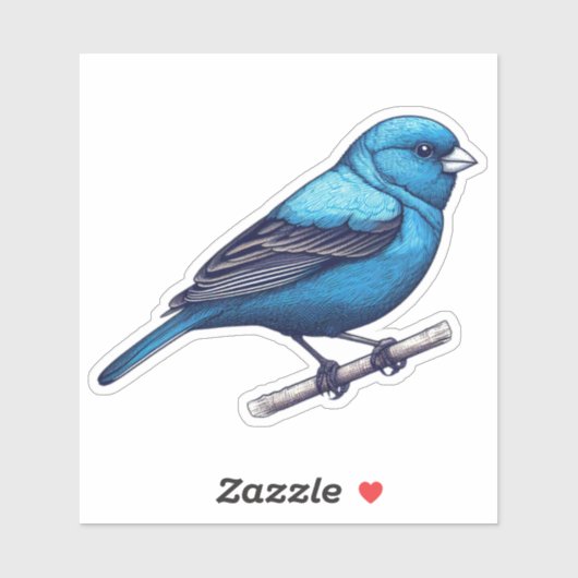 Indigo Bunting bird Custom Cut Vinyl Sticker (Blatt)