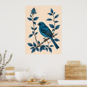 Indigo Bunting Bliss - Ein Lied von Farben Poster (Küche)