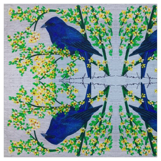 Indigo Bunting Fabric Stoff (Muster)