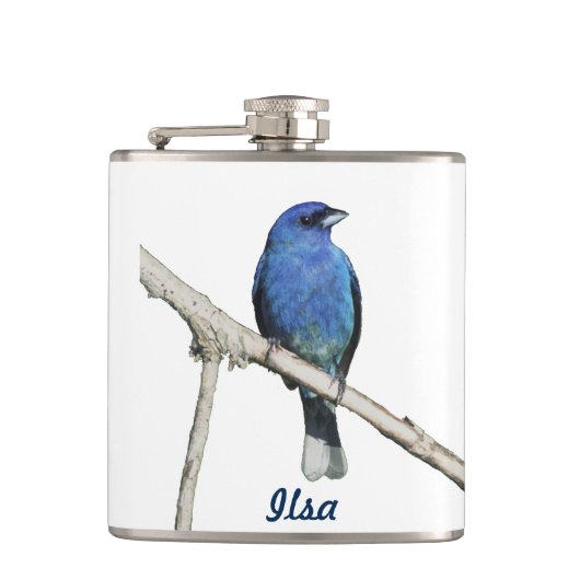Indigo Bunting Flachmann (Vorderseite)