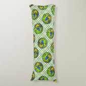 Indigo Bunting on Fence Painting Original Bird Art Seitenschläferkissen (Vorderseite Vertikal)