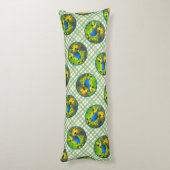 Indigo Bunting on Fence Painting Original Bird Art Seitenschläferkissen (Rückseite (Vertikal))