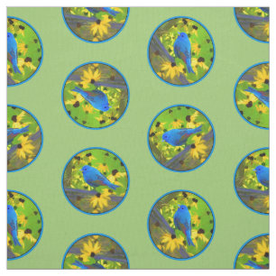 Indigo Bunting on Fence Painting Original Bird Art Stoff