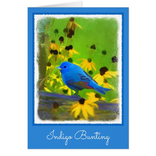 Indigo Bunting Painting - Original Bird Art (Vorne)