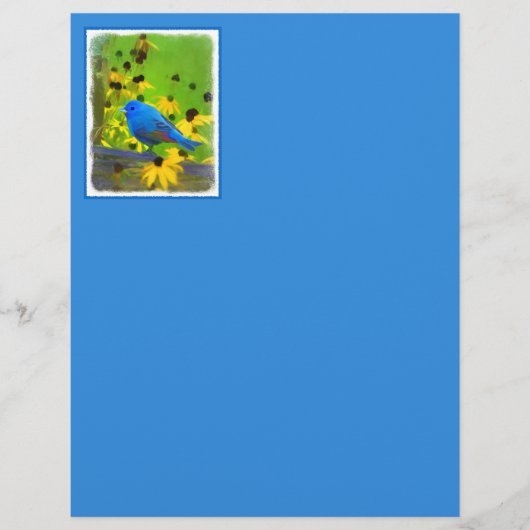 Indigo Bunting Painting - Original Bird Art (Vorderseite)