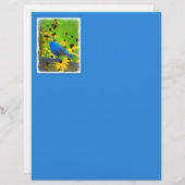 Indigo Bunting Painting - Original Bird Art (Vorne/Hinten)