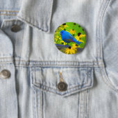 Indigo Bunting Painting - Original Bird Art Button (Beispiel)