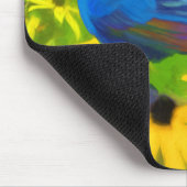 Indigo Bunting Painting - Original Bird Art Mousepad (Ecke)